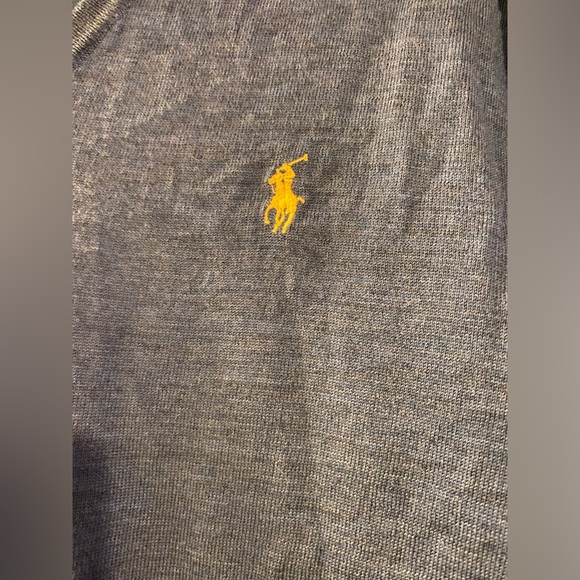 POLO RALPH LAUREN Classic Fit Blue V-Neck 100% Merino Wool, large sweater - Picture 4 of 8